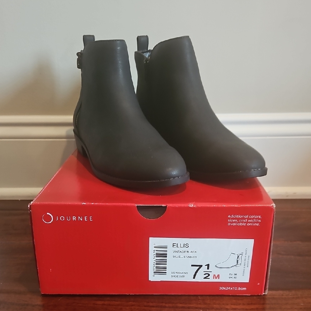 Journee Collection Dark Gray Ankle Booties